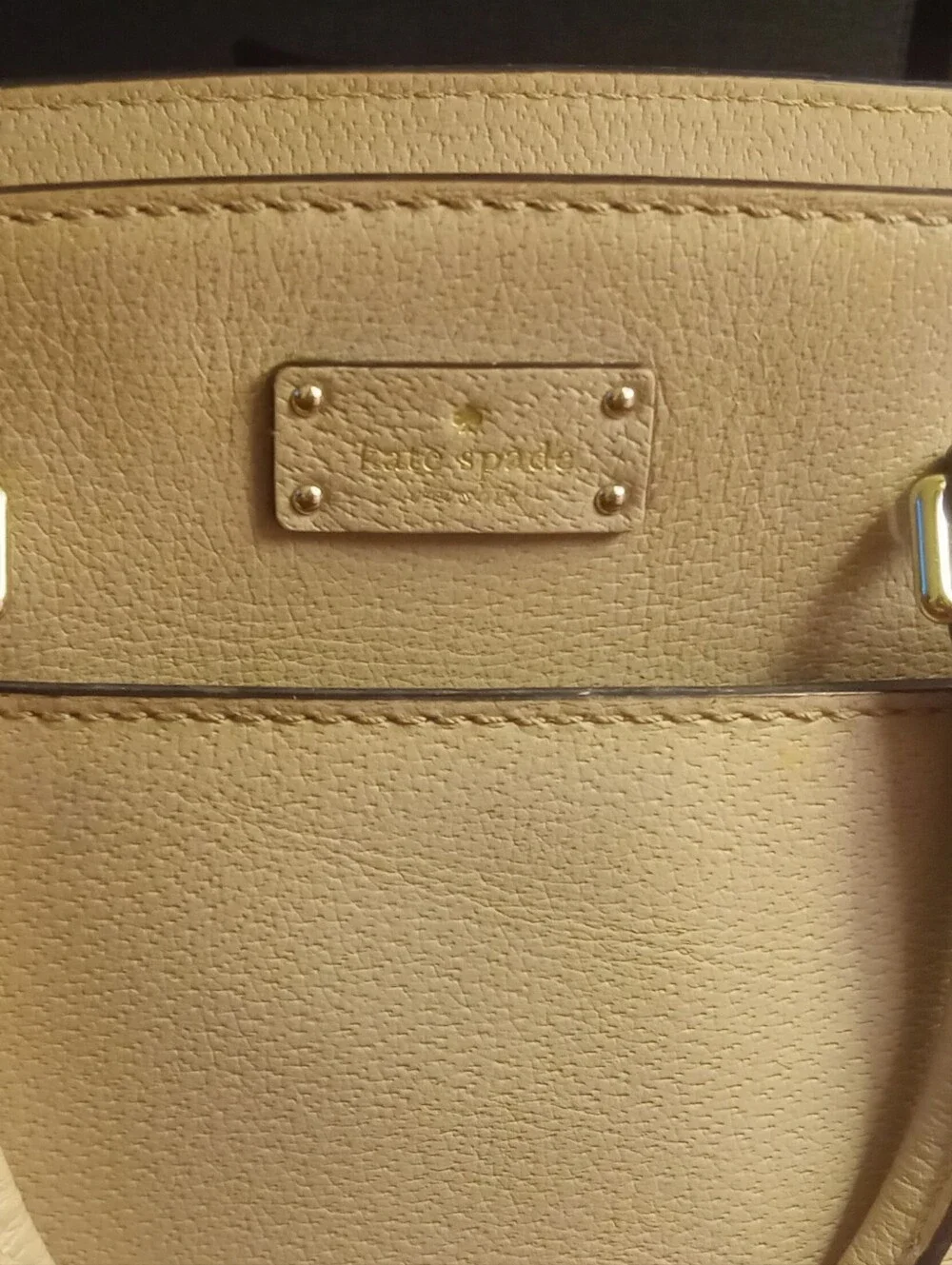 Kate Spade Elegant Beige Leather Purse with Top Handles